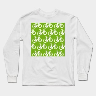 Green Bike Pattern Long Sleeve T-Shirt